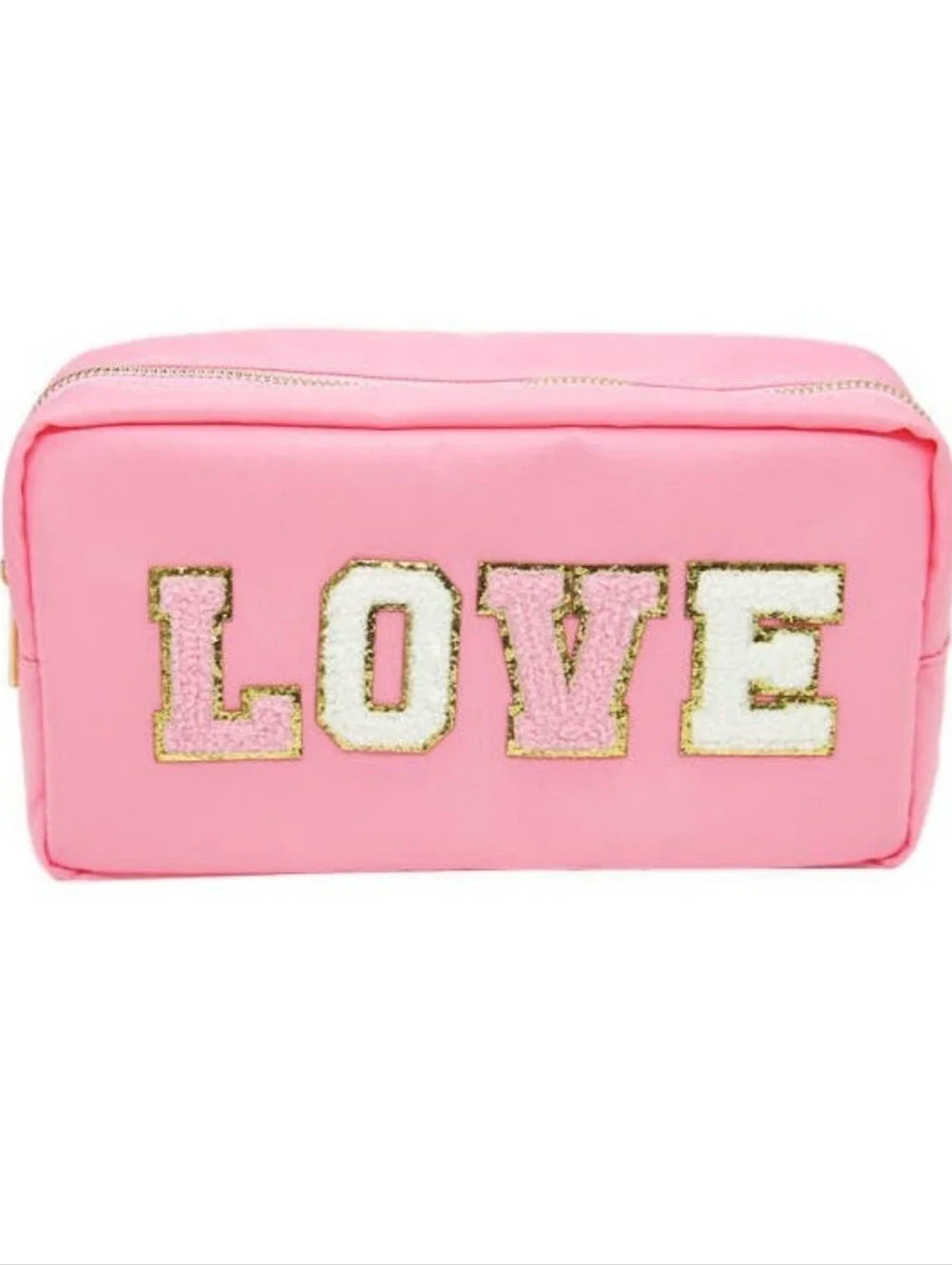 Pink LOVE Embellished Cosmetic Pouch